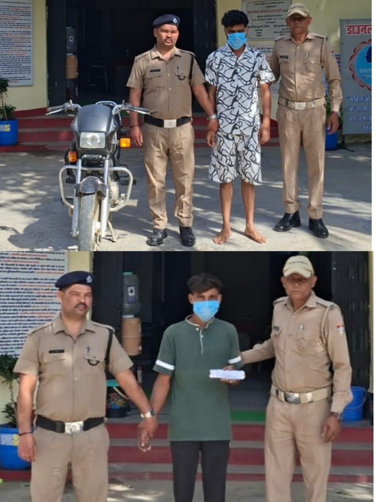 24 घंटे के भीतर बाइक चोर गिरफ्तार, अवैध चाकू के साथ एक अन्य आरोपी दबोचा