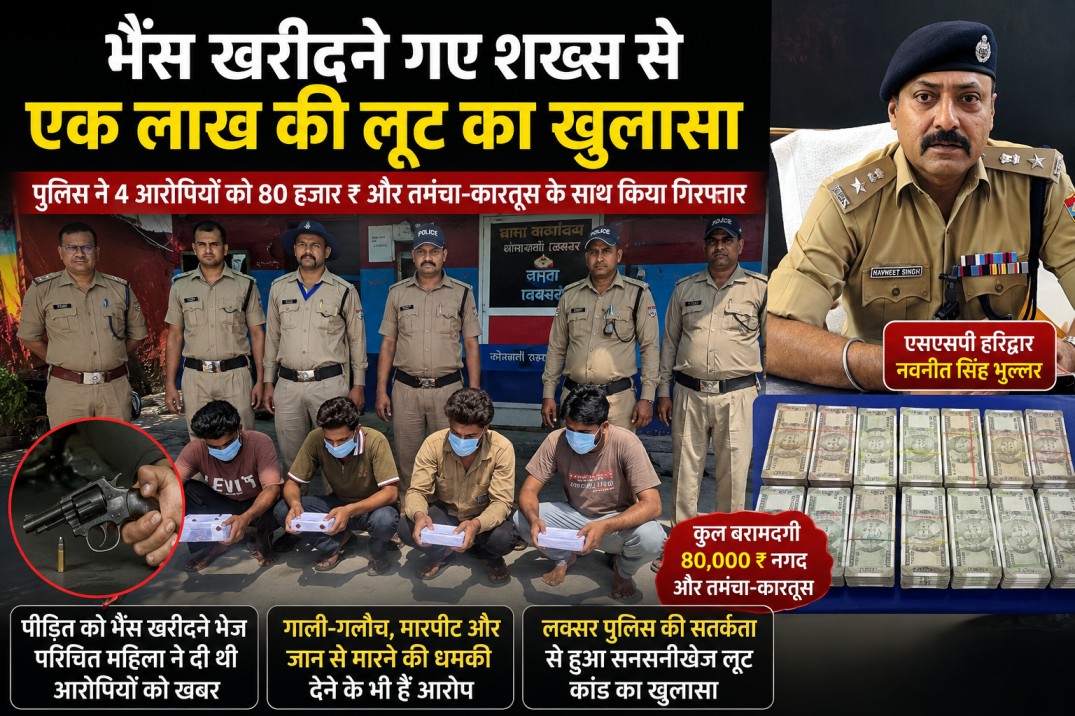 सफलता: भैंस खरीदने जा रहे युवक से एक लाख की लूट का खुलासा, महिला समेत पांच आरोपी गिरफ्तार