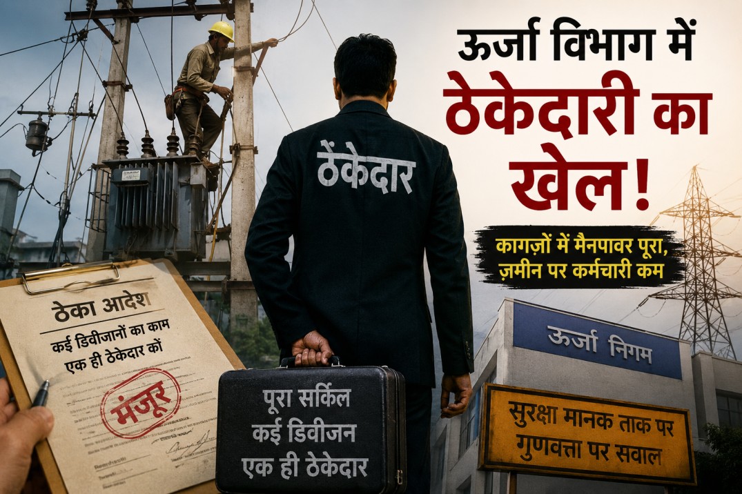 पूरे सर्किल का ठेका एक ही ठेकेदार के हवाले, कागजों में पूरी फौज, मौके पर कर्मचारी कम, ऊर्जा निगम की ‘मेहरबानी’ पर उठे सवाल?